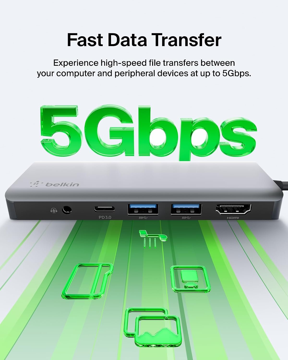 Belkin USB-C 7-in-1 Multiport Hub 4K HDMI 100W PD - Image 4