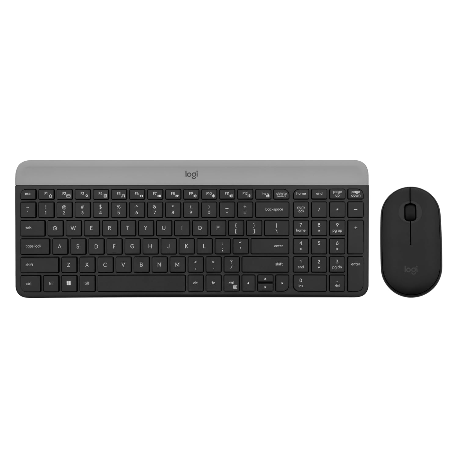 Logitech MK470 Slim Wireless Keyboard and Mouse Combo for PC Laptop Compact Silent Keyboard Mouse Set
