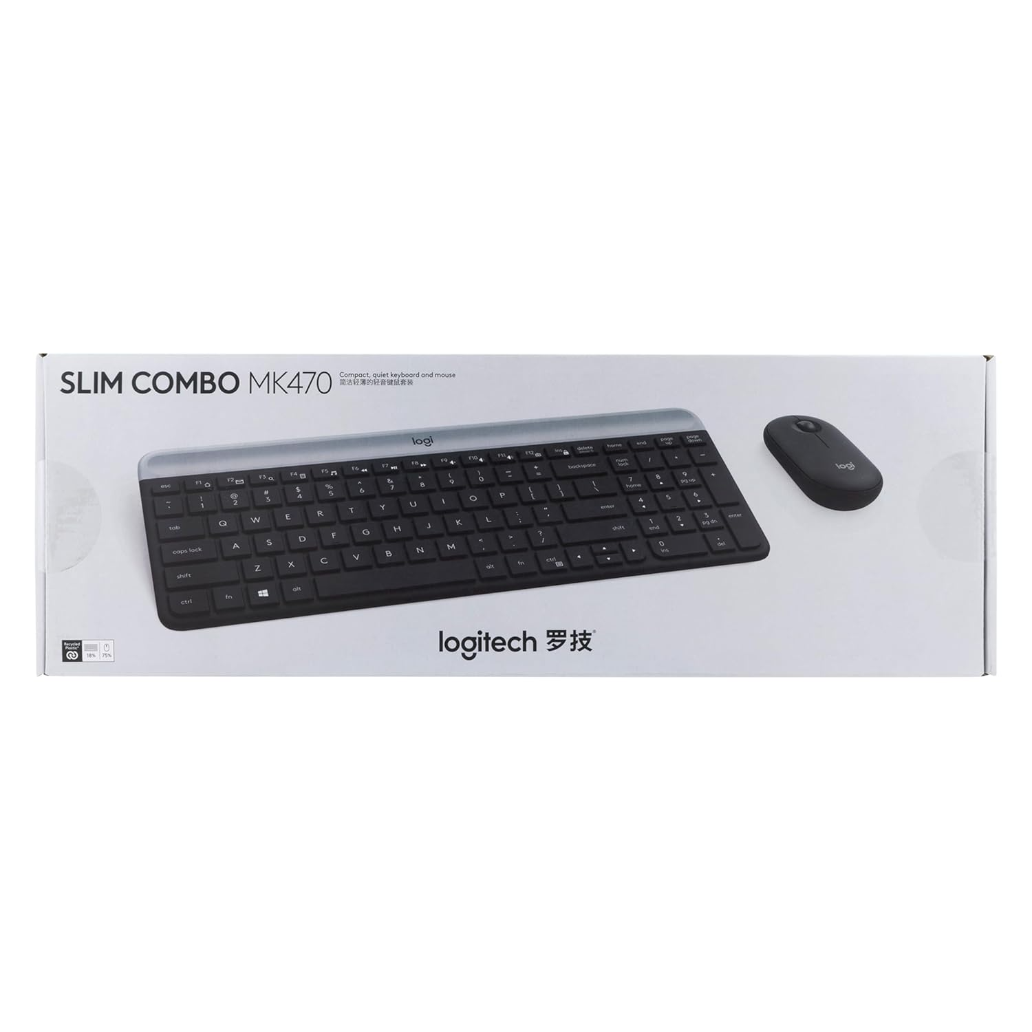 Logitech MK470 Slim Wireless Keyboard and Mouse Combo for PC Laptop Compact Silent Keyboard Mouse Set - Image 2