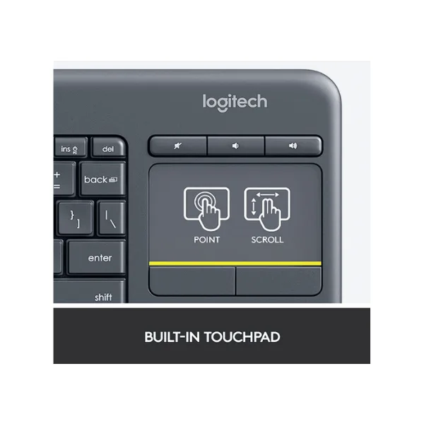 Logitech K400 Plus Wireless Touch TV Keyboard - Image 4