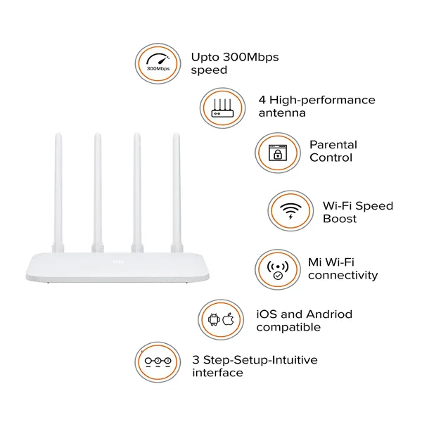 Mi Smart Router 4C, 300 Mbps with 4 high-Performance Antenna - Image 3