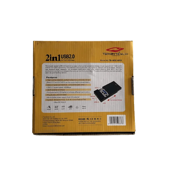 usb hdd case box back