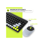 Tizum 2.4 GHz Retro Wireless Keyboard & Optical Mouse Combo