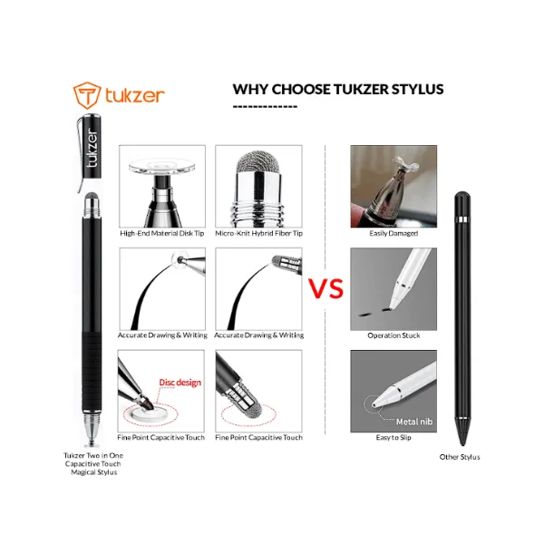 Tukzer 2-in-1 Capacitive Stylus Pen V2.0