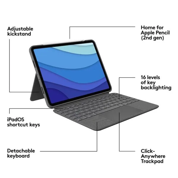 Logitech Combo Touch iPad Pro 11-inch Keyboard Case - Image 8