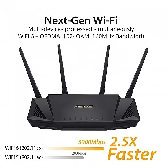 Asus AX3000 Dual Band WiFi 6 802.11ax Router - Image 2