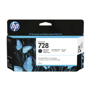 HP DesignJet 728 728B Matte Black Ink Cartridge, 130ml (3WX25A)