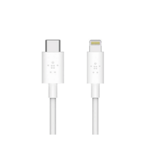 Belkin USB-C to Lightning Cable for iPhone 4 Feet (1.2 Meters) - white