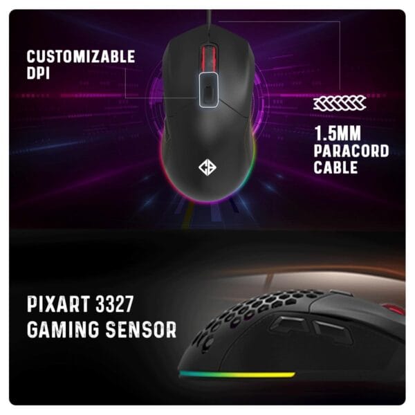 Cosmic Byte Firestorm RGB Wired Gaming Mouse - Image 3