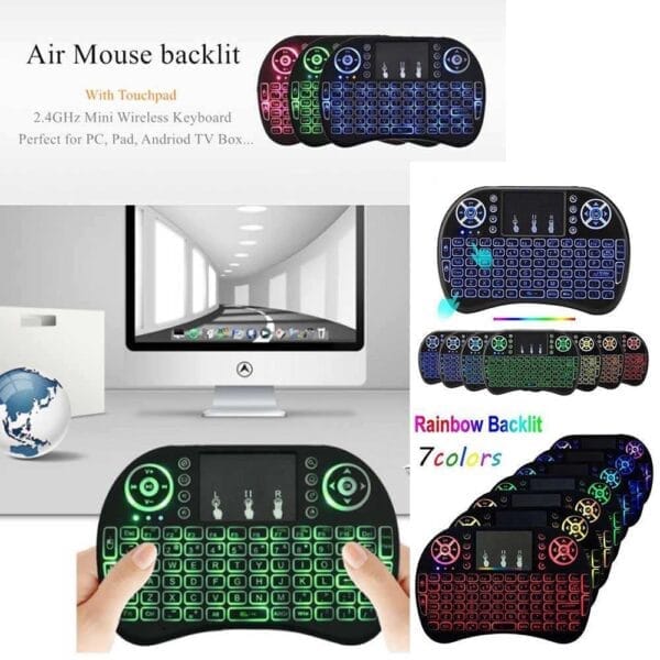 Mini wireless keyboard for Led TV with touchpad and backlit - Image 2