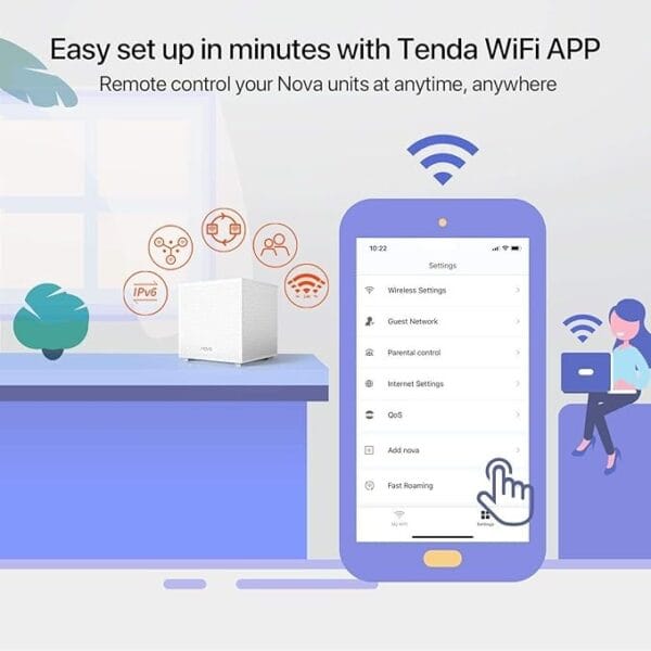 Tenda MW12 AC2100 Tri-Band Whole Home Mesh Wi-Fi System - Image 4