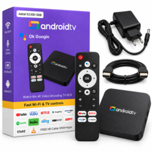 Android TV Box with Voice Remote – Smart Media Player for OTT Apps, Wi-Fi Streaming & Ultra HD Entertainment