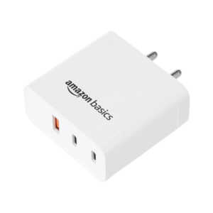 Amazon Basics 65W High Power Laptop Charger with Dual USB Ports & Type-C Fast Charging Cable