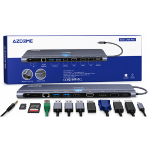 USB C Hub AZDOME 11-in-1 Type-C Adapter with HDMI, USB 3.0, PD & Card Reader