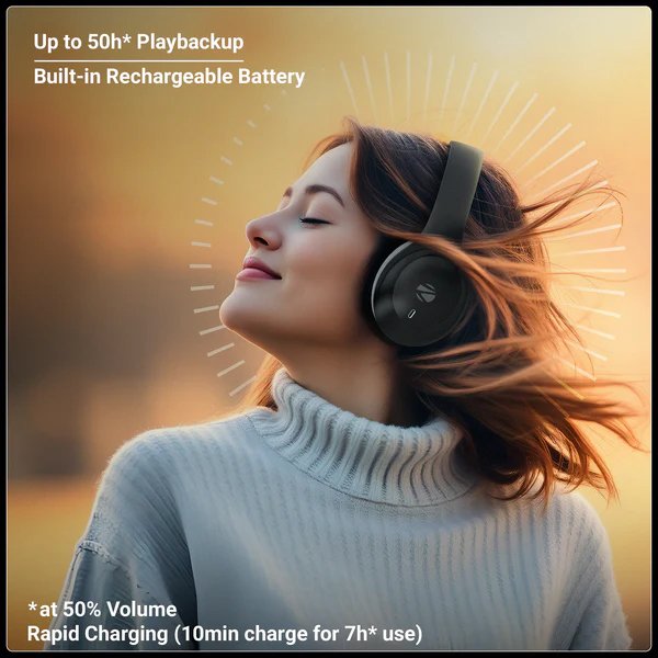 Zebronics Paradise Neo R ENC Wireless Bluetooth Headphones with 50H Playtime - Image 4