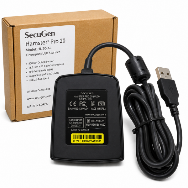 SecuGen Hamster Pro 20 HU20-AL Fingerprint USB Scanner 500 DPI - Image 2