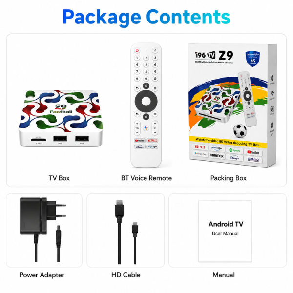 i96TV Z9 8K Android 14 TV Box WiFi 6 BT 5.4 Google Voice - Image 2