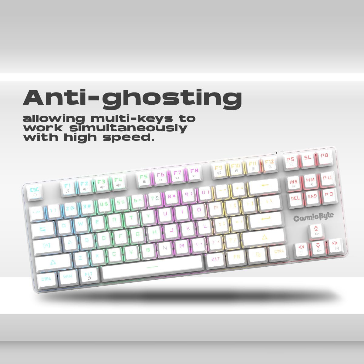Cosmic Byte CB-GK-37 White Firefly TKL RGB Mechanical Keyboard - Image 4