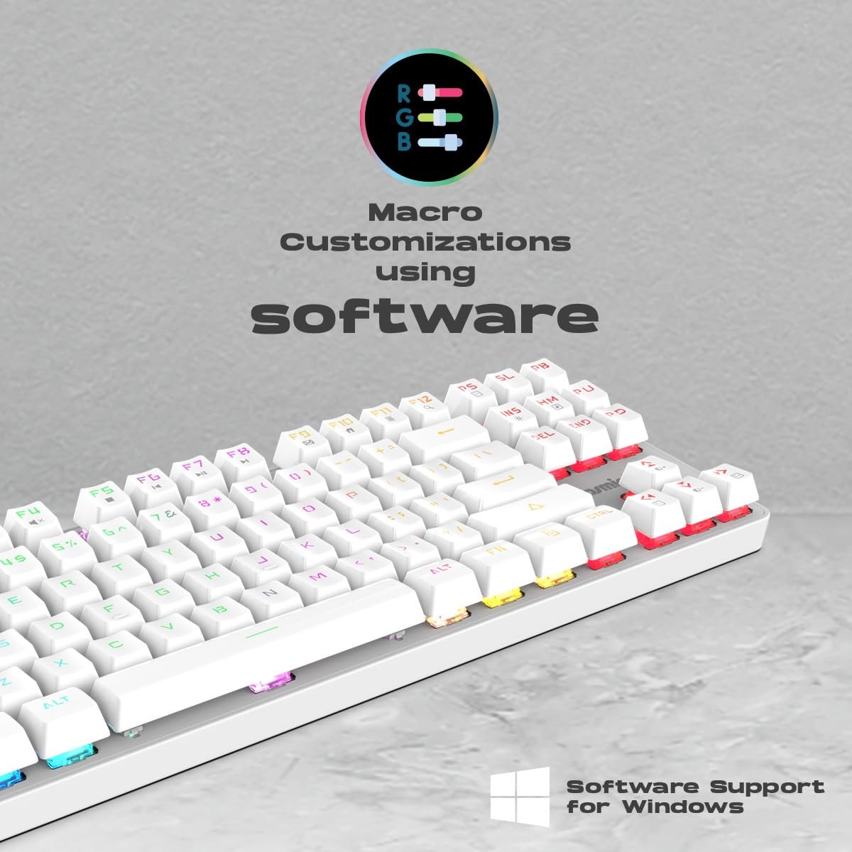 Cosmic Byte CB-GK-37 White Firefly TKL RGB Mechanical Keyboard - Image 3