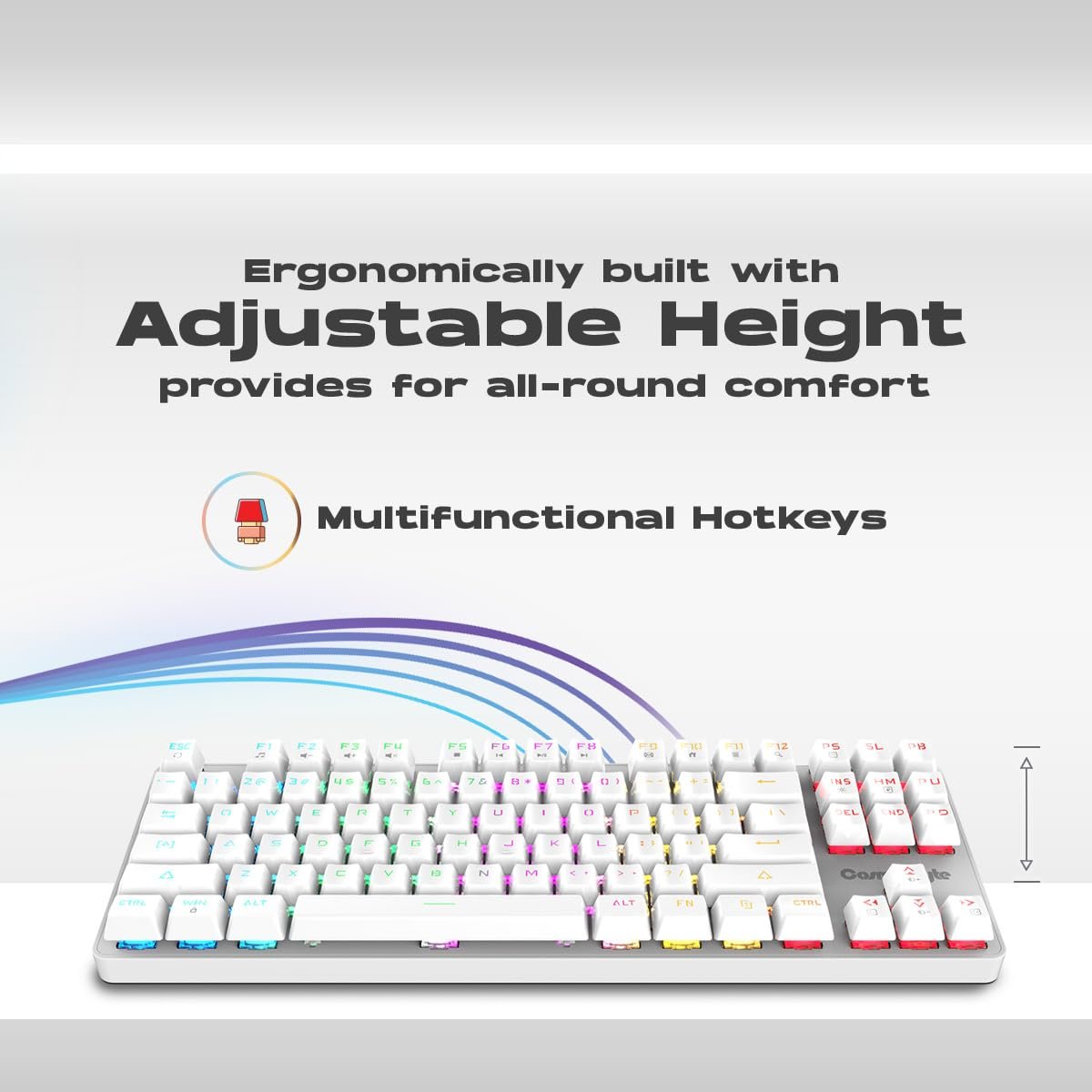 Cosmic Byte CB-GK-37 White Firefly TKL RGB Mechanical Keyboard - Image 2