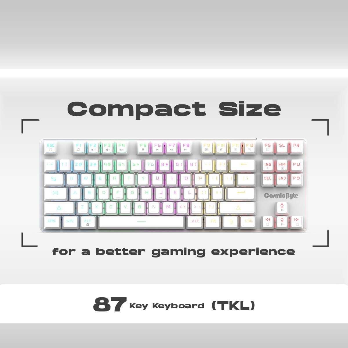 Cosmic Byte CB-GK-37 White Firefly TKL RGB Mechanical Keyboard - Image 5