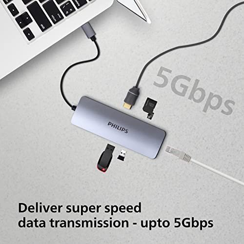 Philips 8-in-1 USB-C Hub 4K HDMI Ethernet 60W PD - Image 4