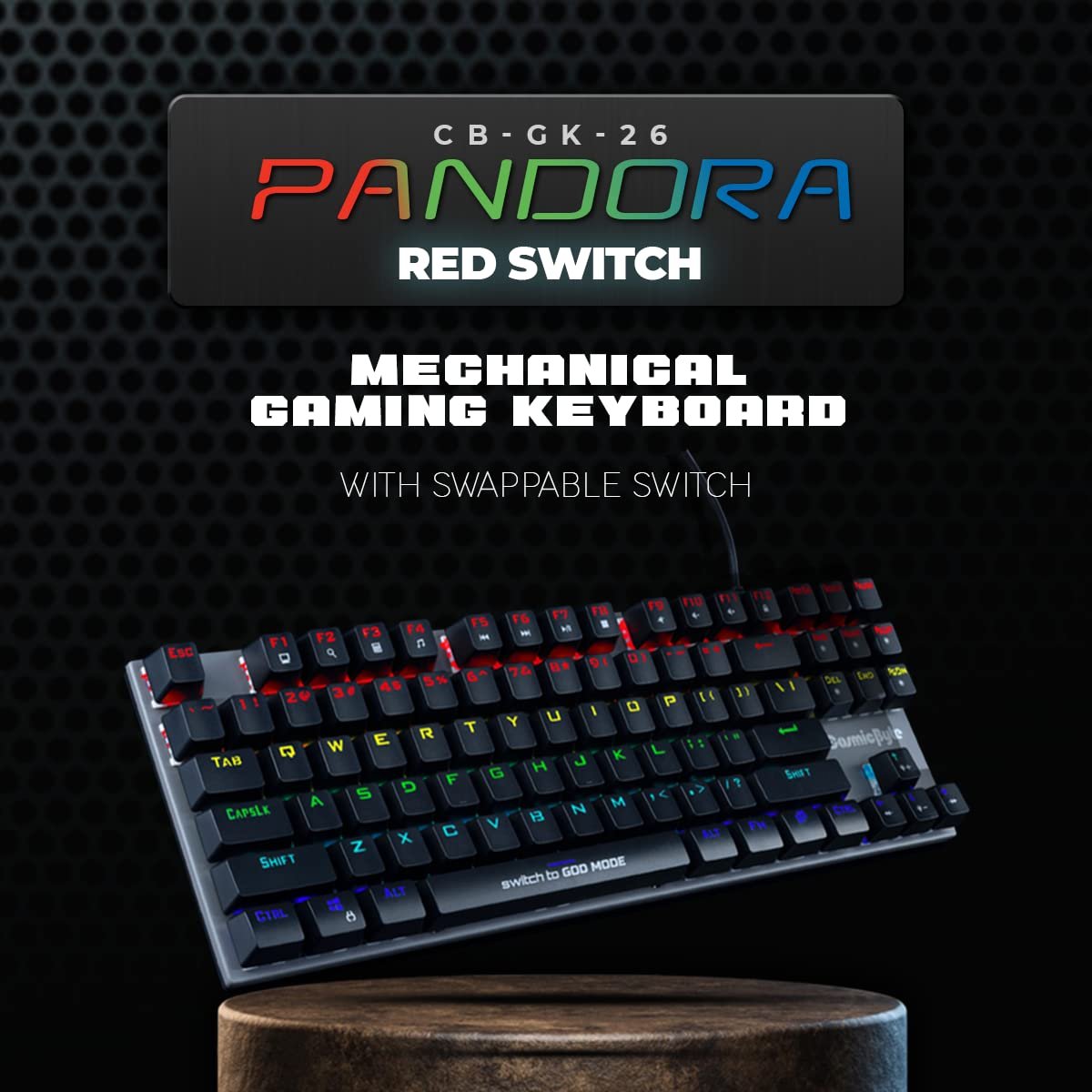 Cosmic Byte CB-GK-26 Pandora TKL Mechanical Keyboard Black/Grey - Image 2