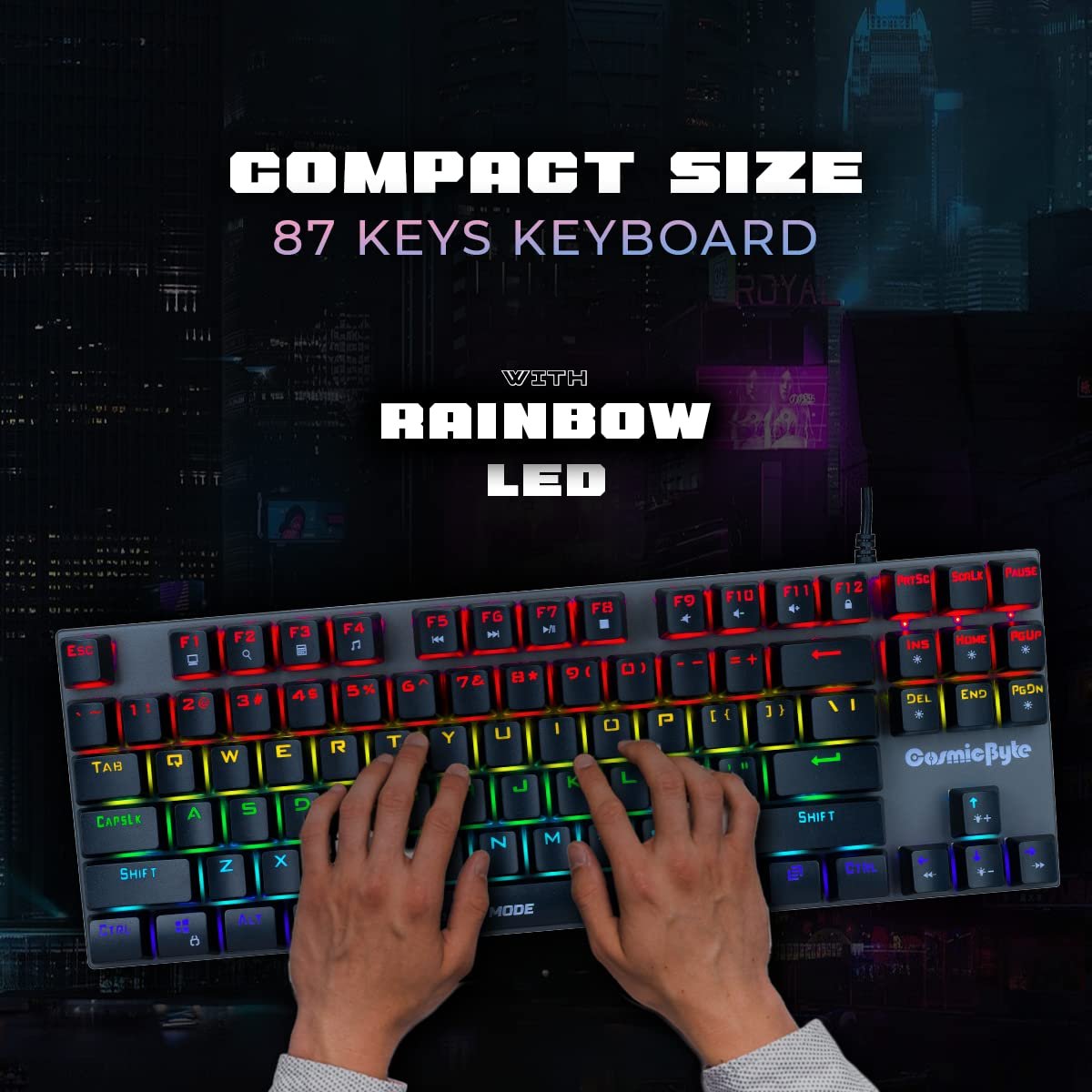 Cosmic Byte CB-GK-26 Pandora TKL Mechanical Keyboard Black/Grey - Image 4