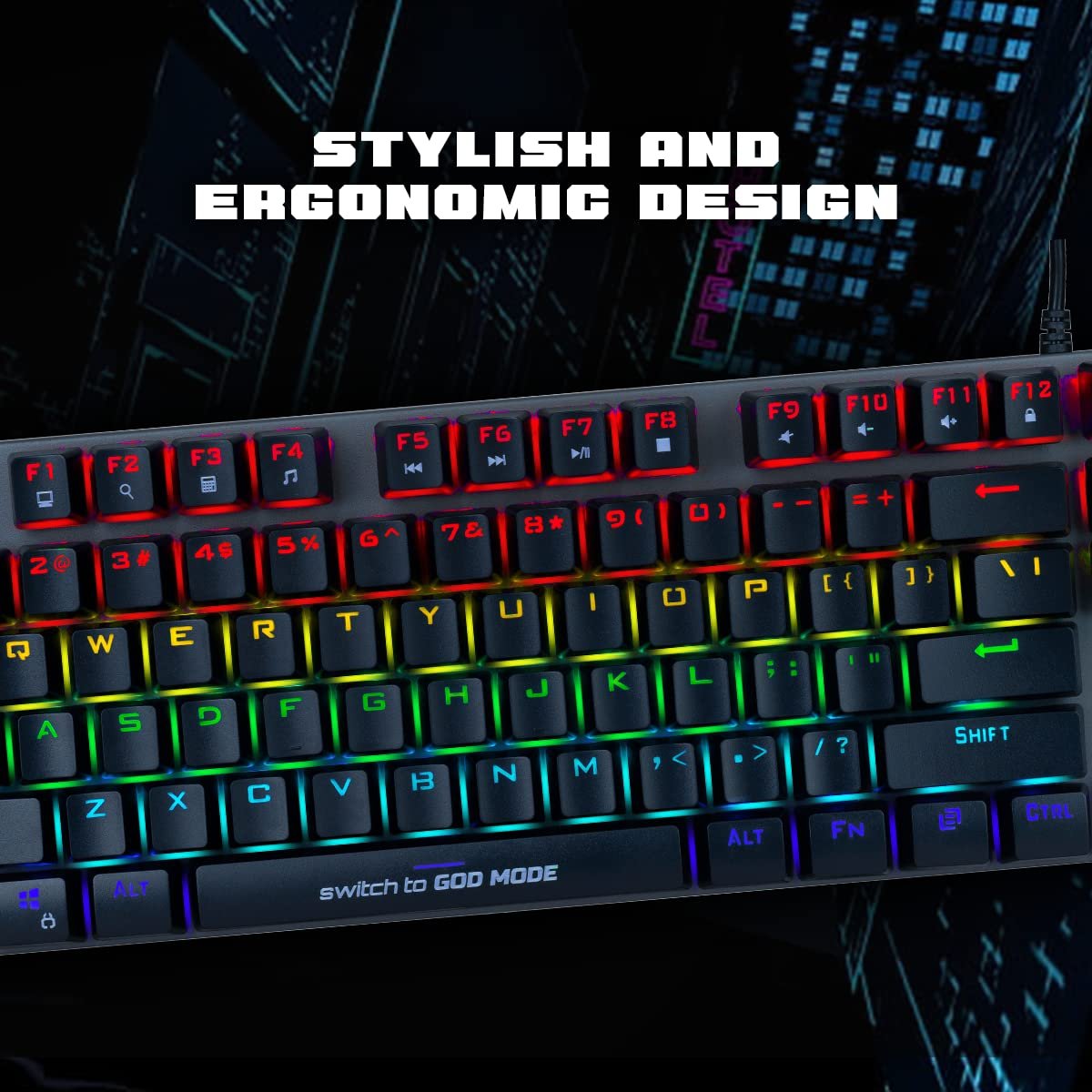 Cosmic Byte CB-GK-26 Pandora TKL Mechanical Keyboard Black/Grey - Image 5