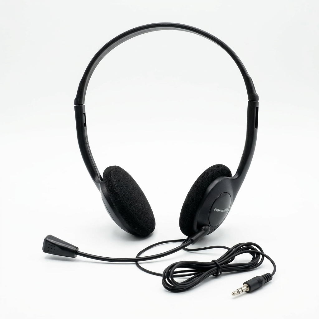 Hmee Ole PC-900 Wired On-Ear Headphones with Mic, Black