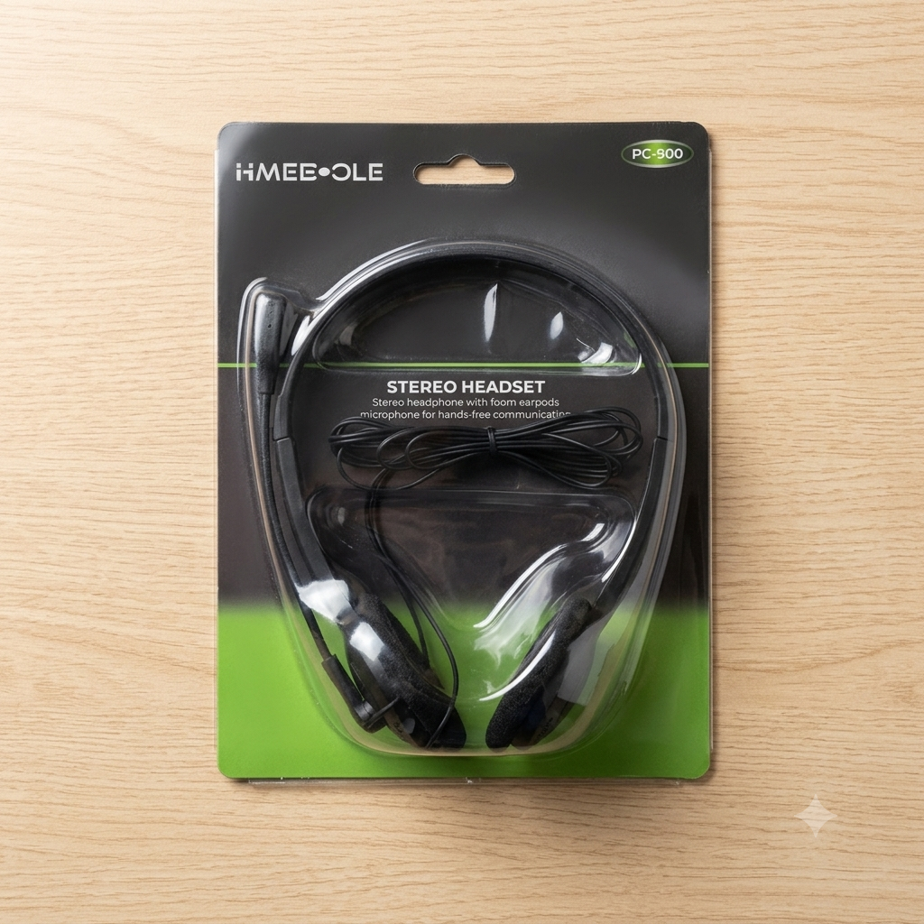 Hmee Ole PC-900 Wired On-Ear Headphones with Mic, Black - Image 2