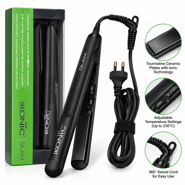 Ikonic Professional Glam Hair Straightener with 1-Inch Tourmaline Ceramic Plates - Image 2