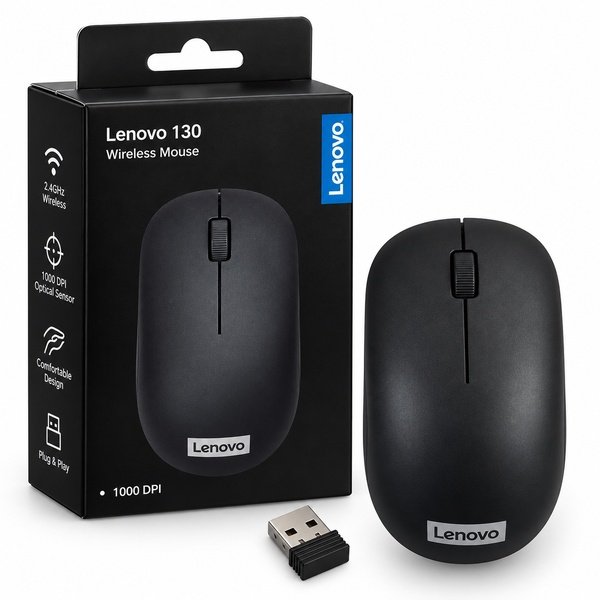 Lenovo 130 Wireless Mouse 2.4GHz with Plug-and-Play Nano USB Receiver - Image 4