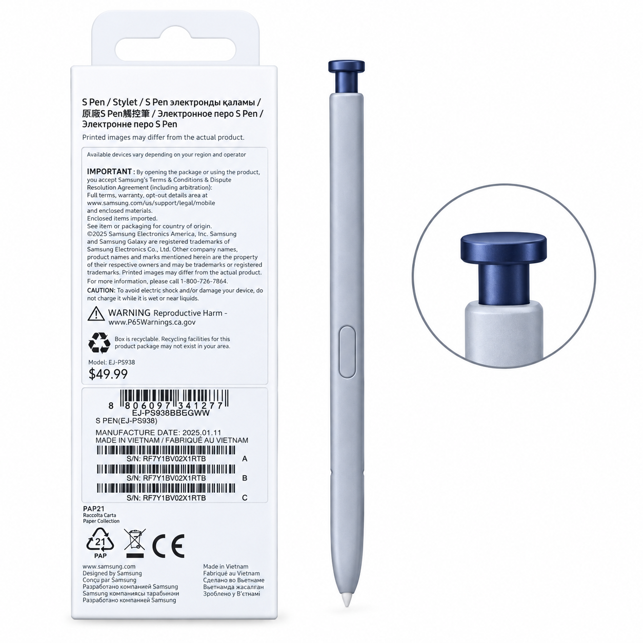 Samsung Galaxy S25 Ultra S Pen Stylus for Touchscreen and Phone Navigation - Image 3