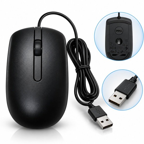 Dell MS116 Wired Optical Mouse with 1000 DPI LED Sensor - Image 2