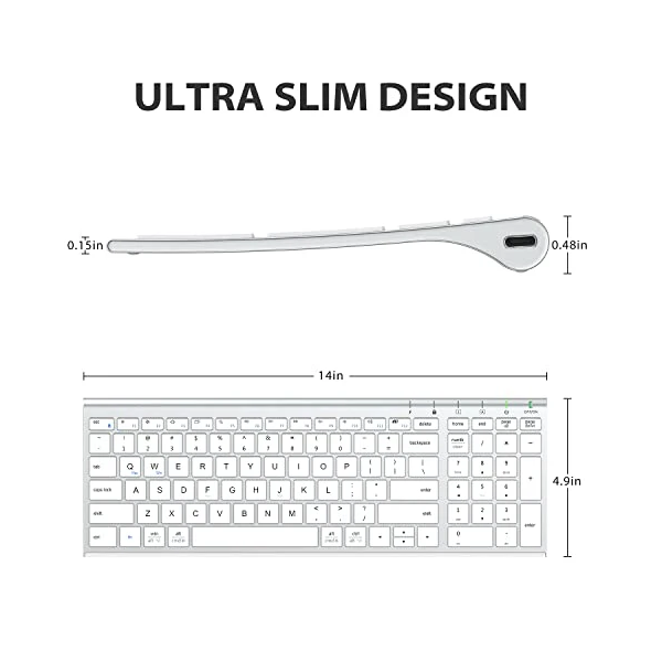iClever IC-GK-03 Wireless Keyboard and Mouse Combo with 2.4GHz USB Receiver - Image 4