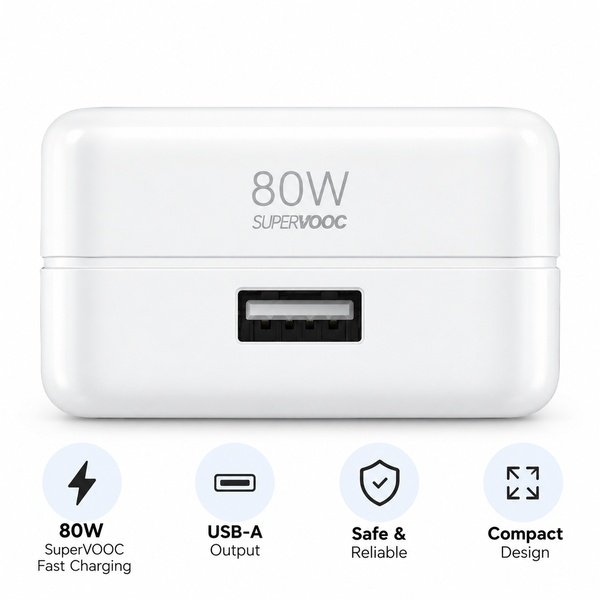 realme 80W SUPERVOOC Fast Charging Adapter with USB Type-A Port - Image 2